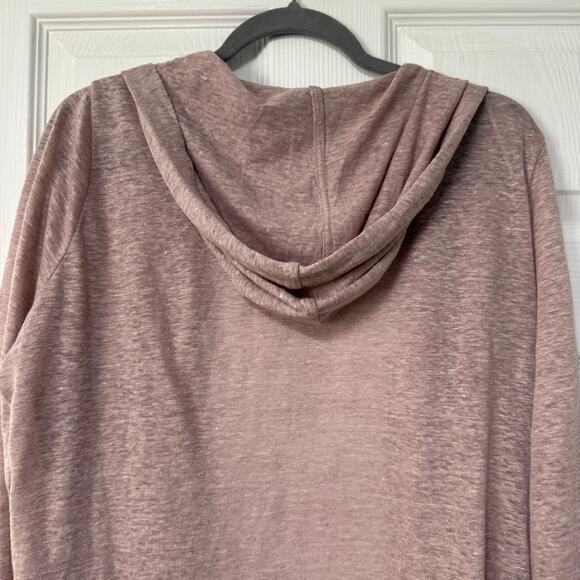 Tahari Women's Mauve100%Linen Hooded Open Front Light Jacket Top Size Large - Picture 13 of 13